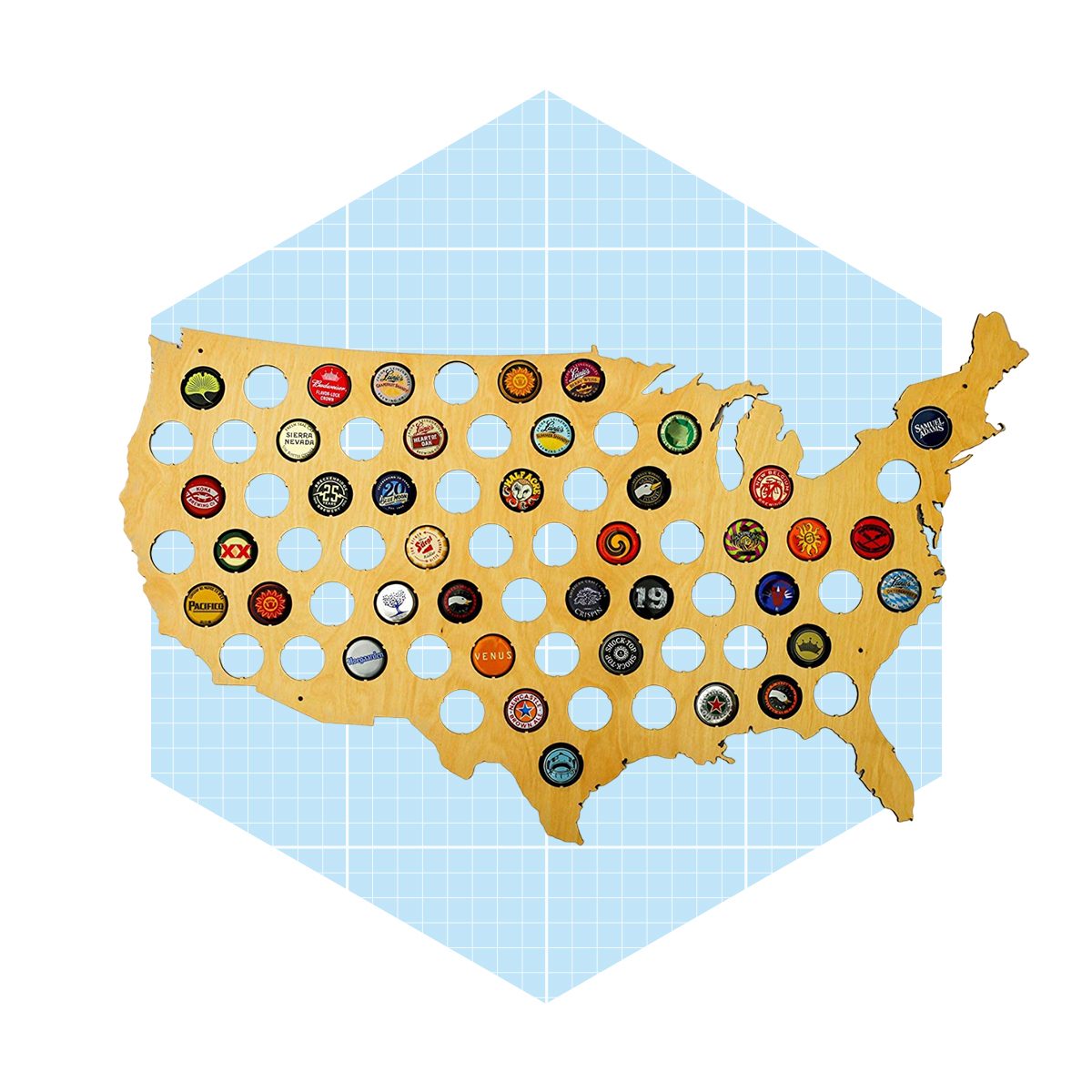 Usa Beer Cap Map