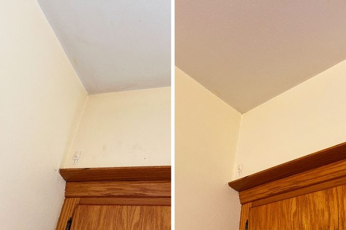 Before and After cleaning wall