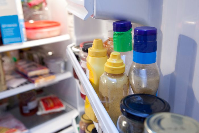 Condiments in fridge door