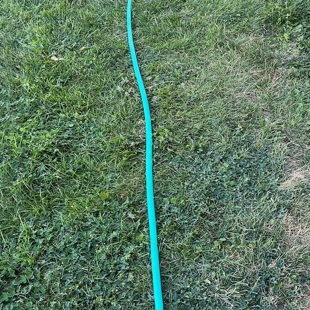 Stretched out garden hose
