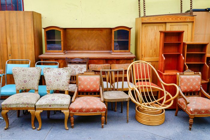 Vintage Furniture On The Flea Market