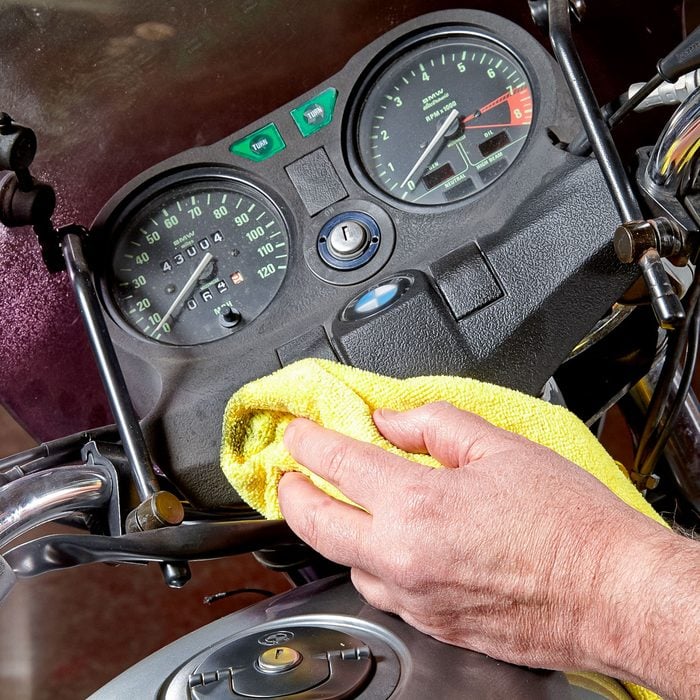 Cleaning and Polishing the Bike Dashboard