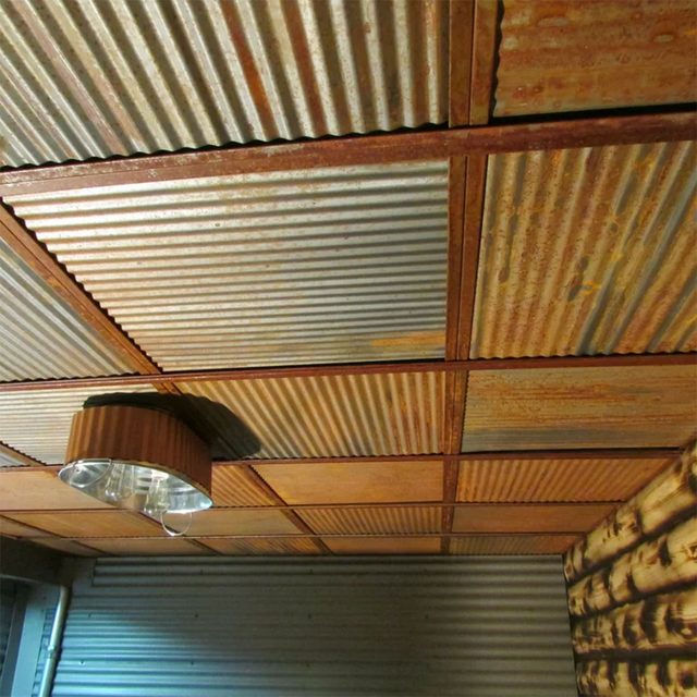Colorado 24 L X 24 Textured Steel Drop In Ceiling Tile In Rust