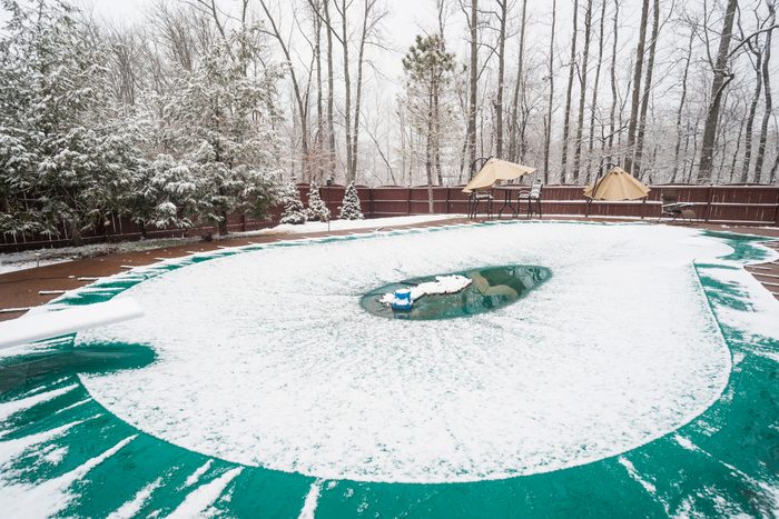 Swimming pool in winter