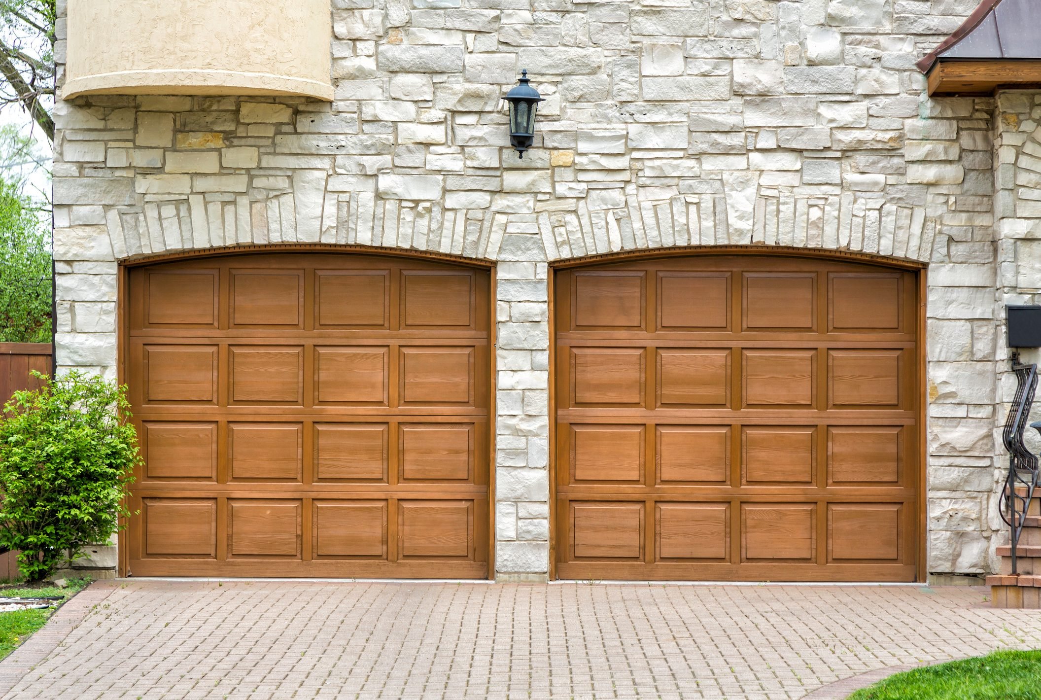 Two car arch garage door