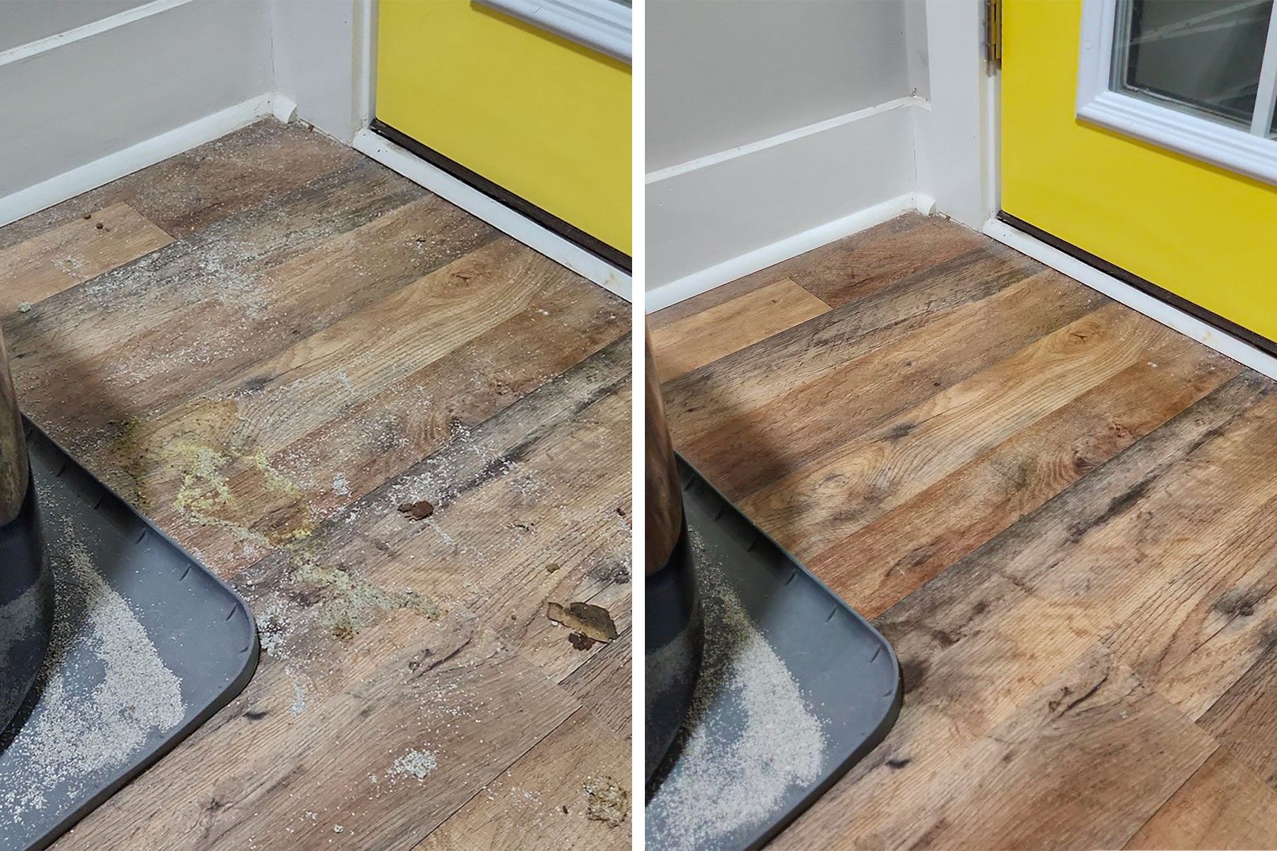 Before and After of floor side by side