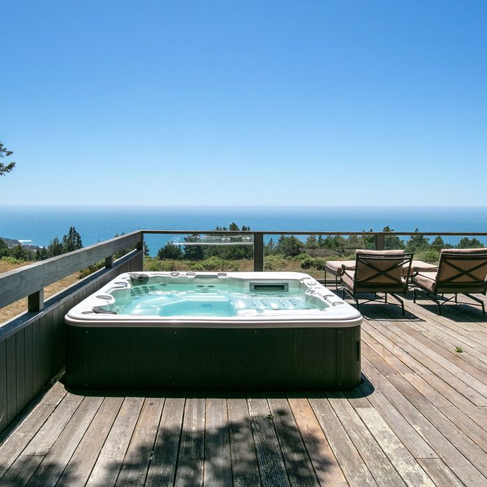 Hot Tub on wooden Deck