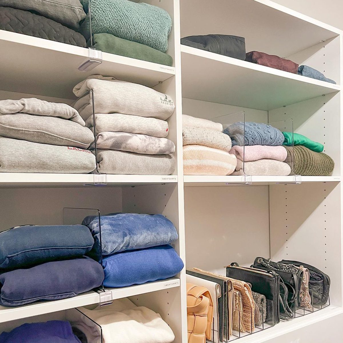 10 Bedroom Closet Ideas To Optimize Your Space Shelf Dividers Courtesy @organizing.engineers