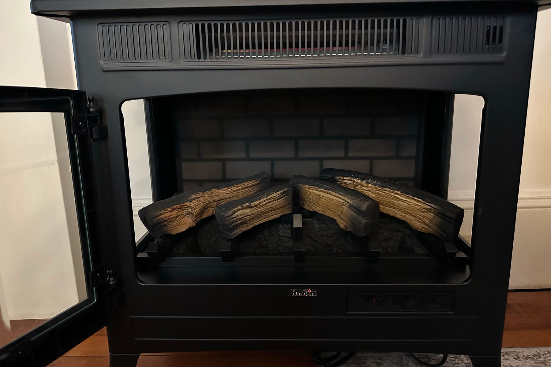 Inside of electric fireplace