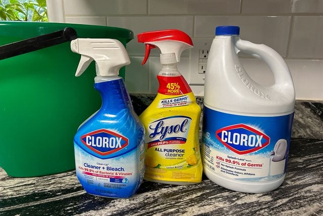 Toilet Cleaners on granite surface