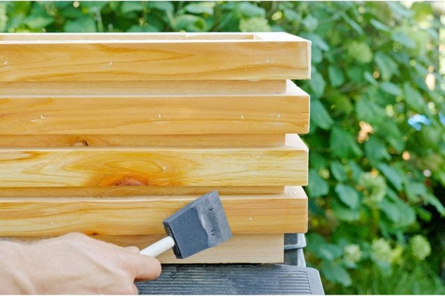 How To Build Deck Railing Planters Apply polyurethane