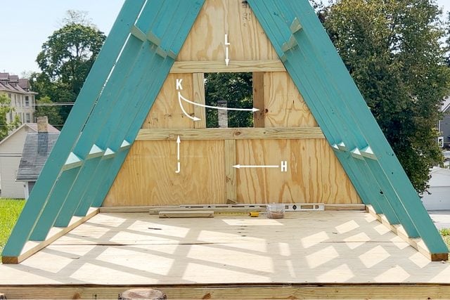 How To Build A Playhouse - Add back wall framing and window