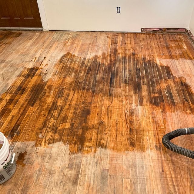 Half Cleaned Hardwood Floor