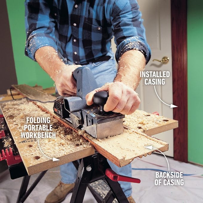 How To Use an Electric Planer Remove the wood from the back of door casings
