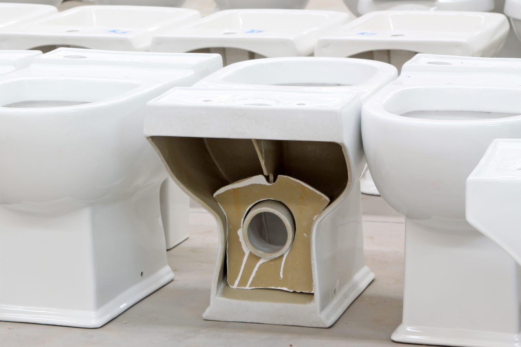 Ceramic toilet semi finished products
