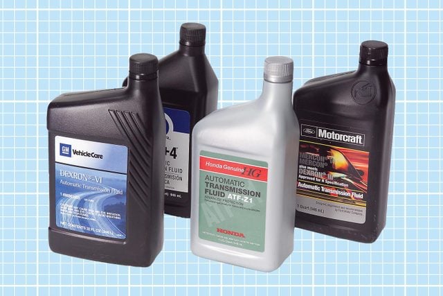 Different Types of Transmission Fluid on Grid Background