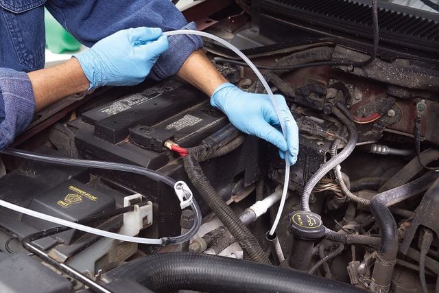 Inserting Vacuum Tube in Transmission Pan