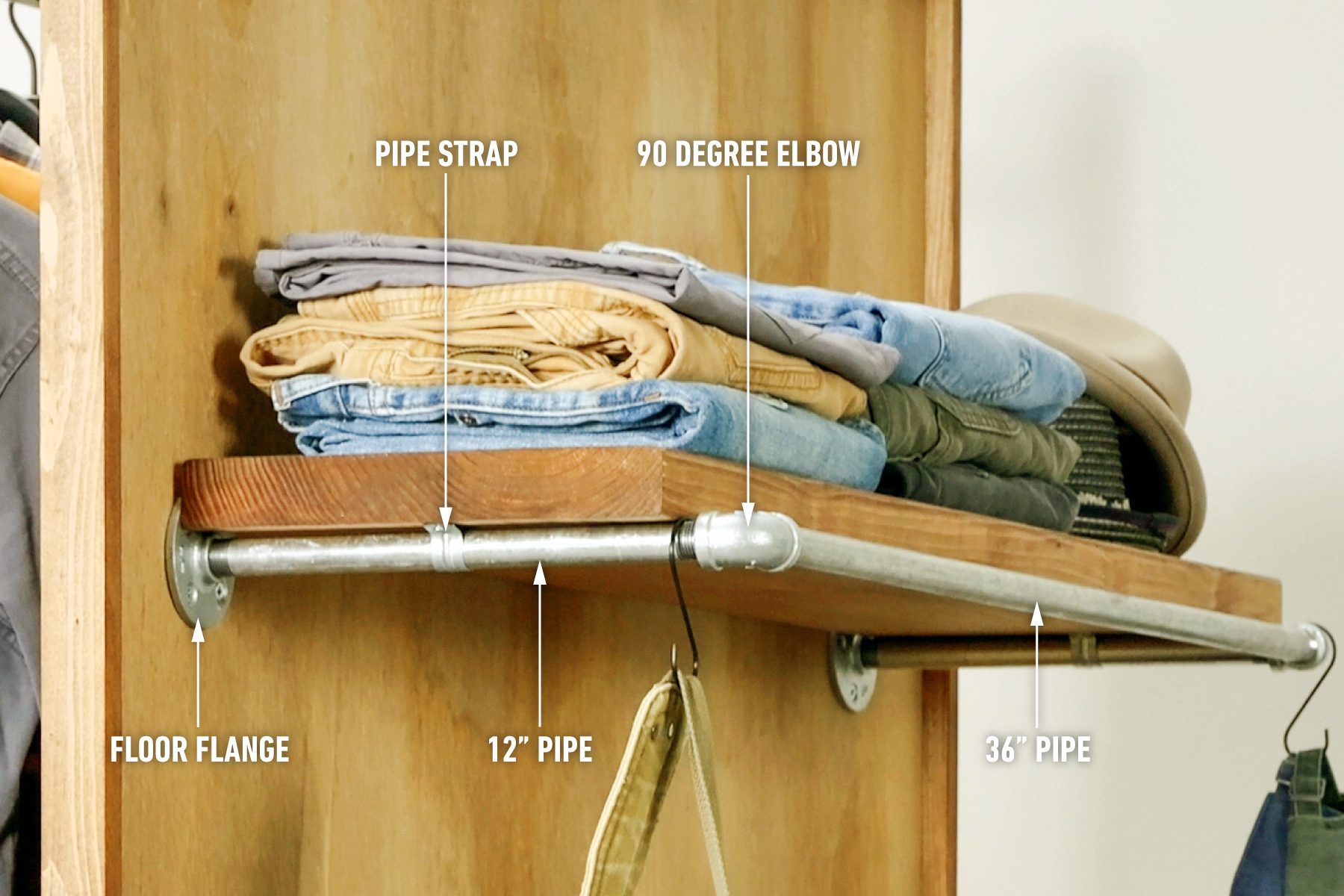 How To Make A Clothes Rack On Wheels Assemble the plumbing fittings for the shelves