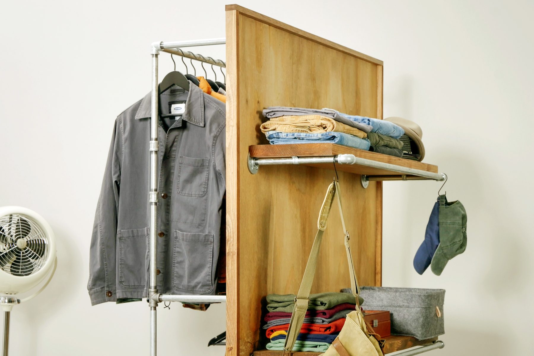 How To Make A Clothes Rack On Wheels Install the wood shelves
