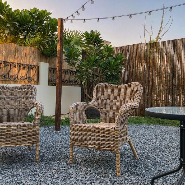 Gravel Patio and Outdoor Furniture