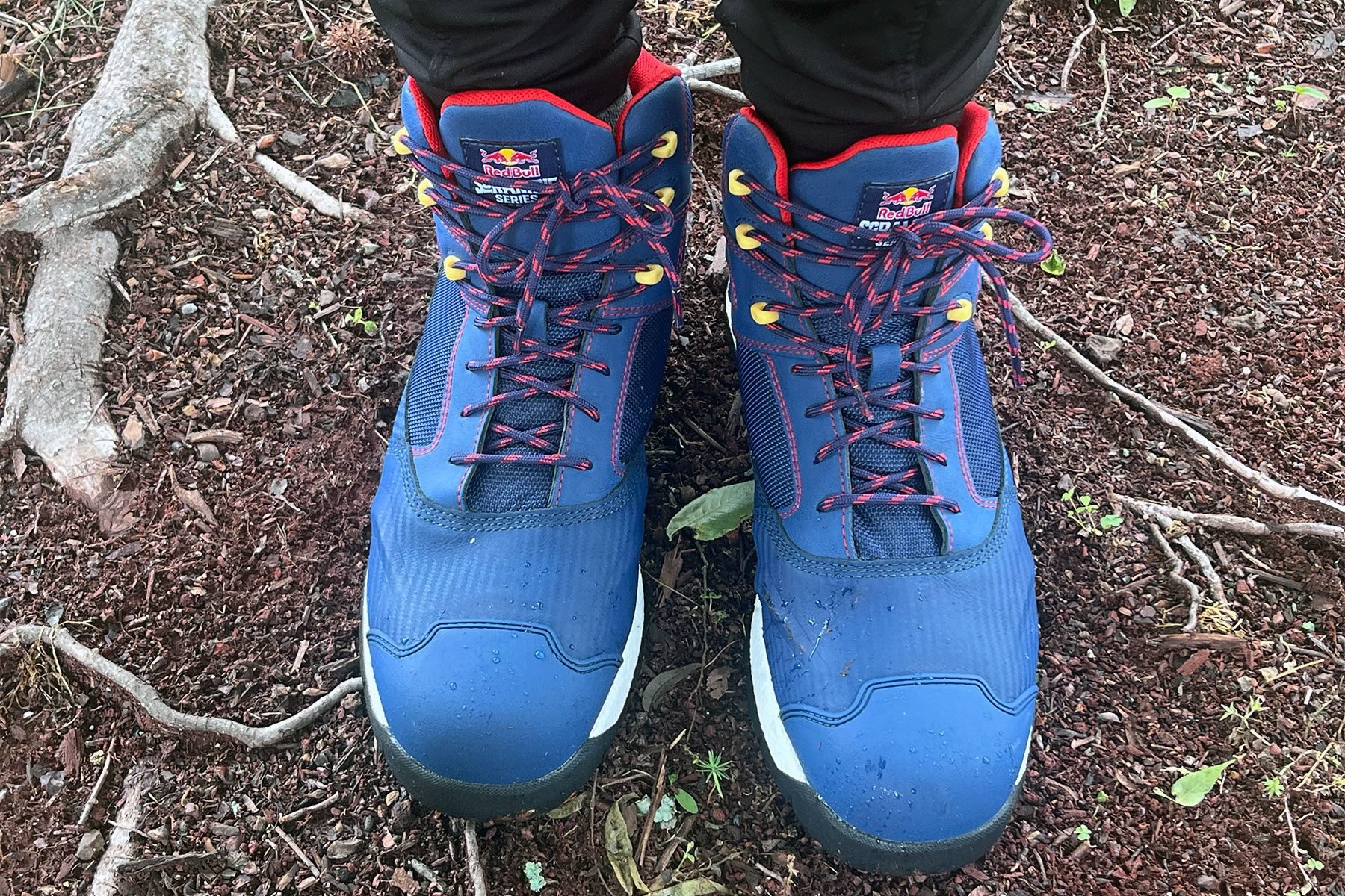 Wolverine Hiking Boots Get A Red Bull Themed Makeover on rough ground surface