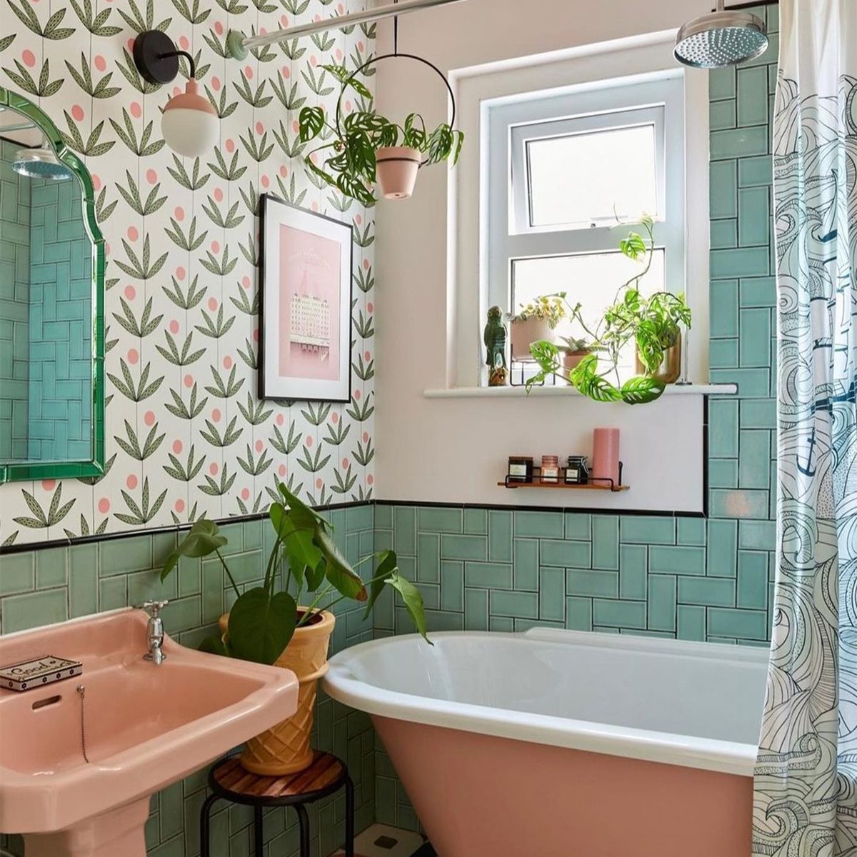 What Is Dopamine Dcor And Should You Use It In Your Home Dopamine Decor Bathroom Courtesy @honeyjoyhome Instagram